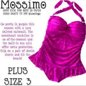 Mossimo Swim Suit Size 3X Peplum Mesh Ruched